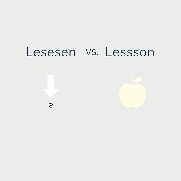 Image illustrating the difference between lessen vs. lesson