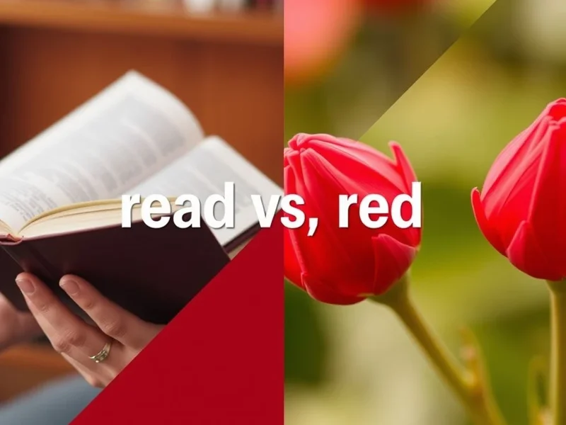 Image showing the words Read vs. Red with visual cues for meaning and pronunciation
