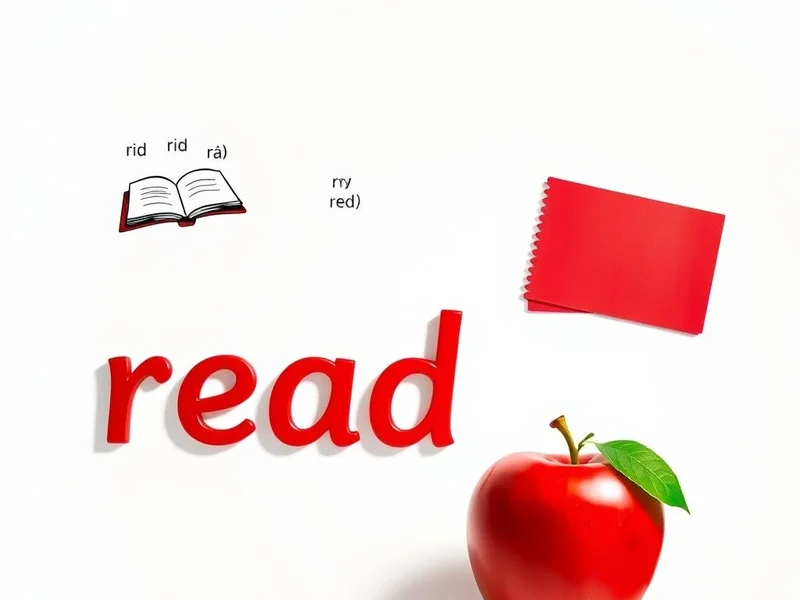 Image showing the words Read vs. Red with visual cues for meaning and pronunciation