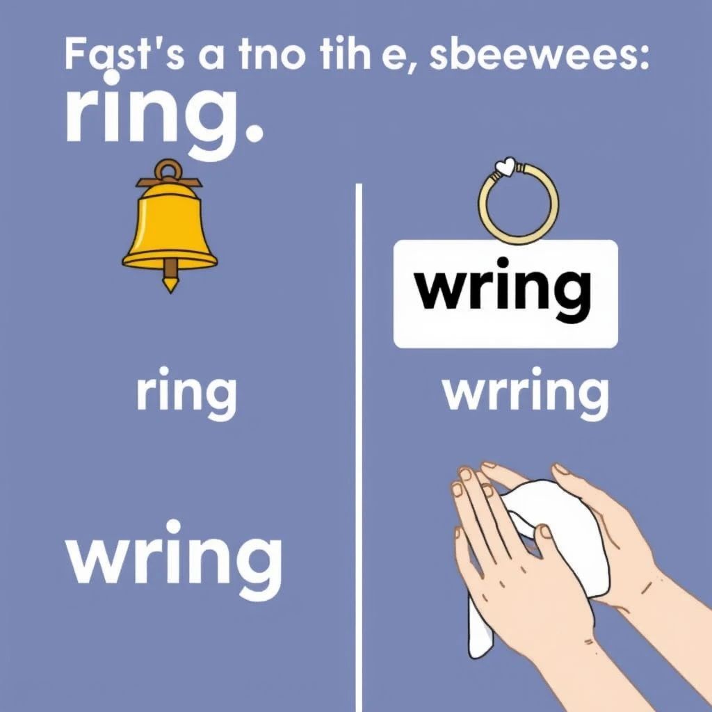 Ring vs Wring: Nắm Vững Từ Đồng Âm Khó Nhằn Này Trong Tiếng Anh