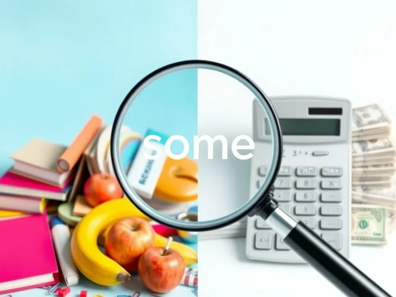 Image illustrating the difference between some items and a mathematical sum, highlighting some vs. sum