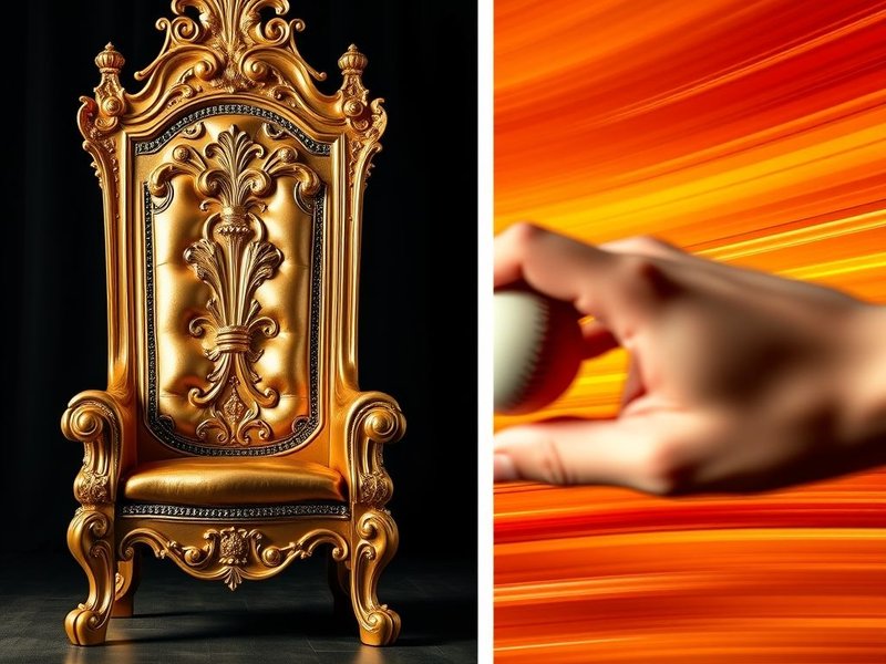 Imagem ilustrando a diferença entre um trono real e uma bola sendo jogada, esclarecendo throne vs. thrown