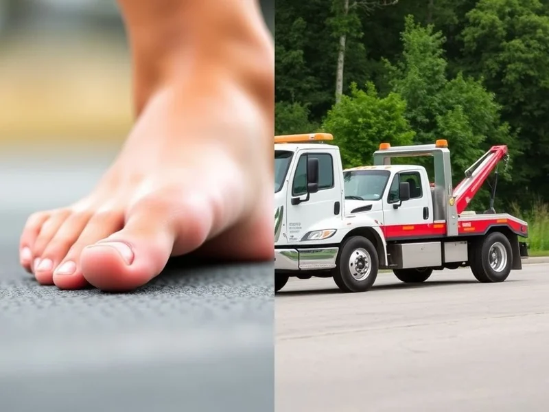 Image illustrating the difference between toe vs. tow