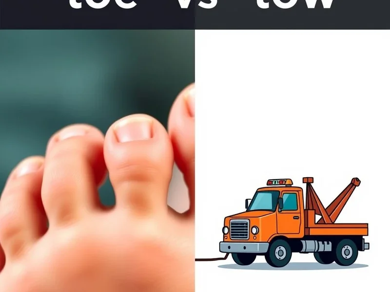 Imagem ilustrando a diferença entre toe vs. tow
