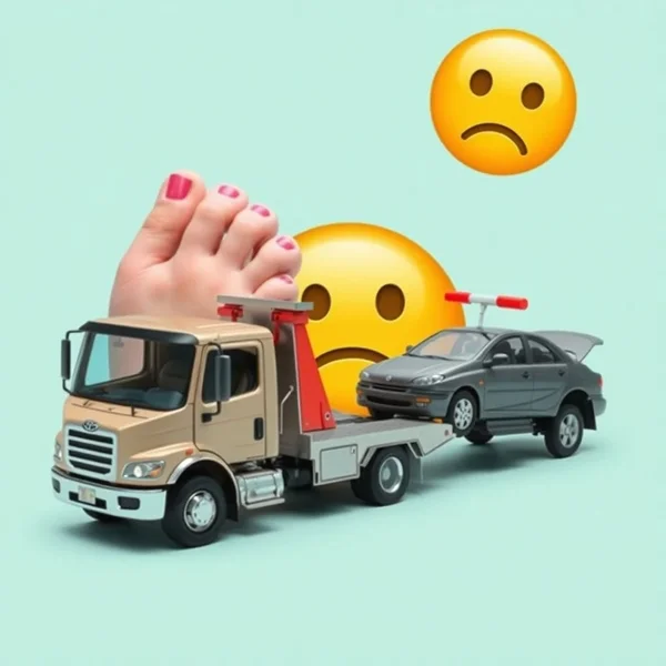 Image illustrating the difference between toe vs. tow