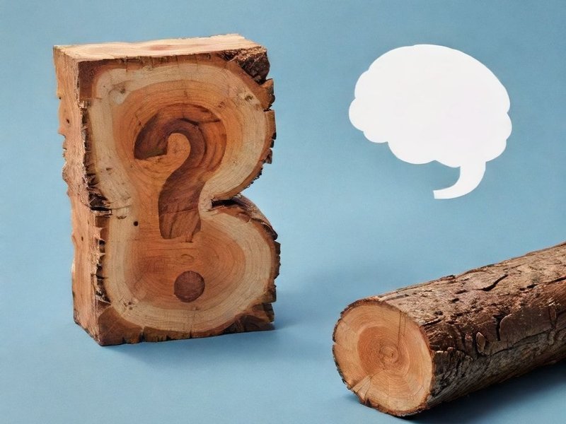 Image showing a piece of wood and a thought bubble to illustrate wood vs. would