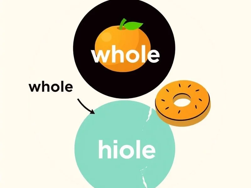 Image illustrating the concepts of whole vs. hole, perhaps a whole pie and a donut with a hole