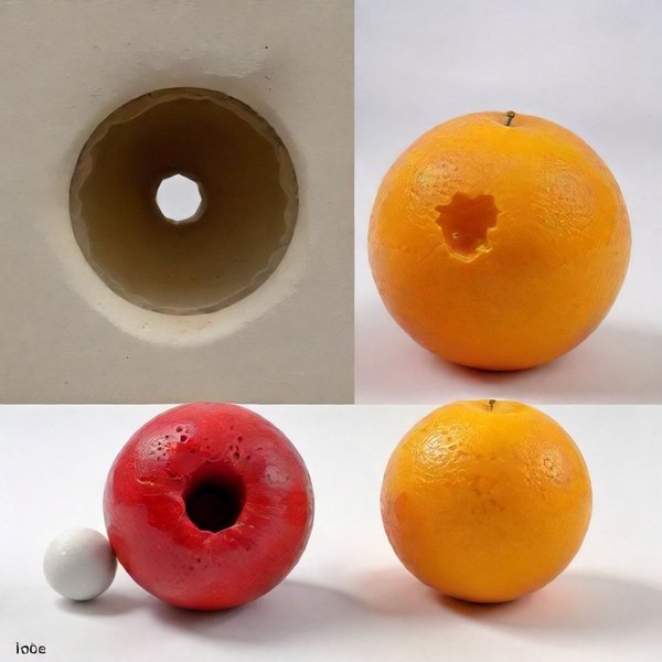 Image illustrating the concepts of whole vs. hole, perhaps a whole pie and a donut with a hole