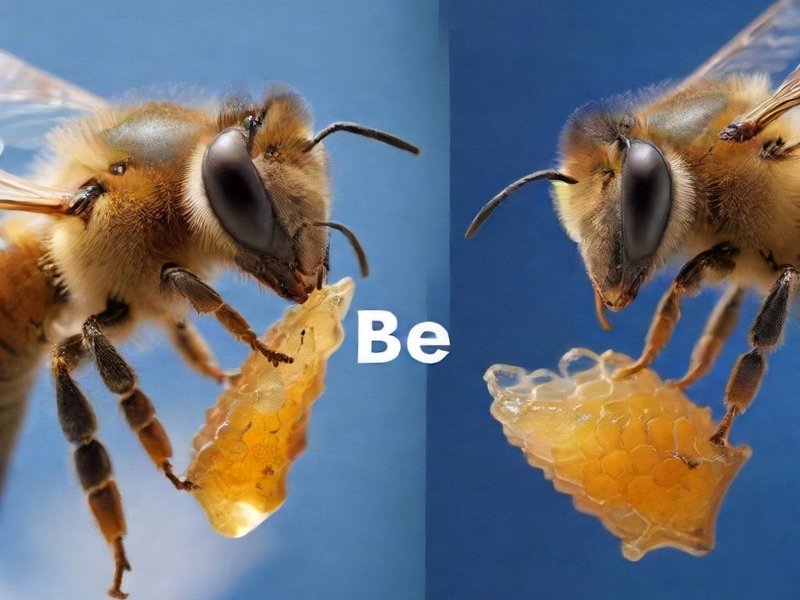 Image illustrating the difference between the verb 'be' and the insect 'bee' for the topic be vs. bee