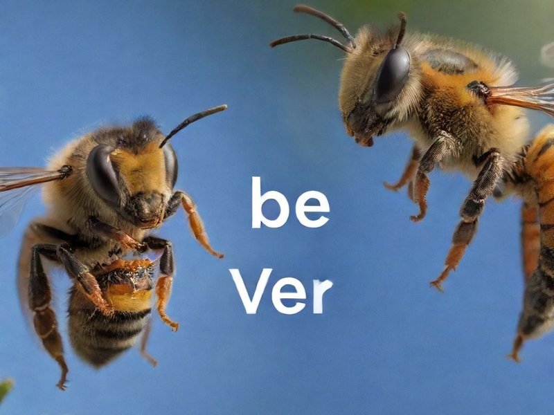 Image illustrating the difference between the verb 'be' and the insect 'bee' for the topic be vs. bee