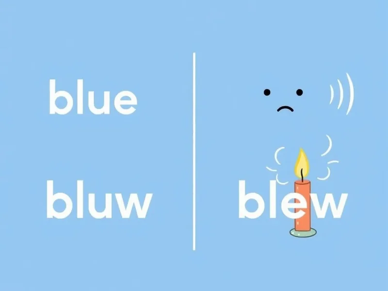 Image: Blue vs. Blew - Understanding Homophones