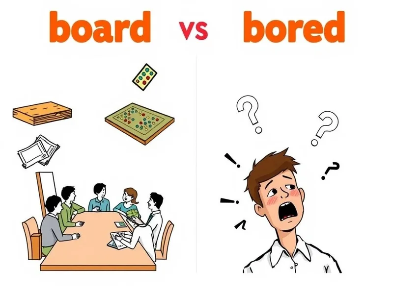 Understanding the difference between board vs. bored in English