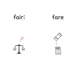 fair vs fare Gỡ rối các từ tiếng Anh dễ gây nhầm lẫn để giao tiếp rõ ràng