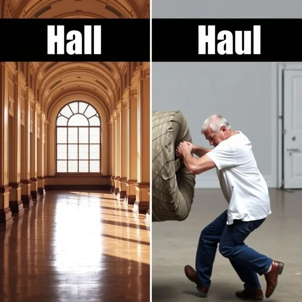 Image title: Navigating Hall vs. Haul in English
