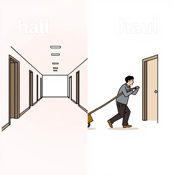 Image title: Navigating Hall vs. Haul in English