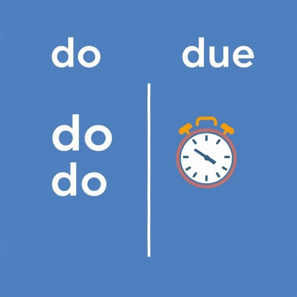 Image showing a checklist for 'do' and a calendar for 'due', illustrating Do vs. Due differences