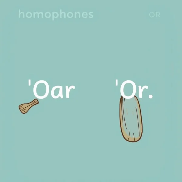 Image showing an oar next to the word OR, illustrating Oar vs. Or