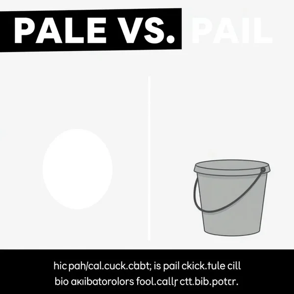 A pale moon and a pail of water illustrating pale vs. pail