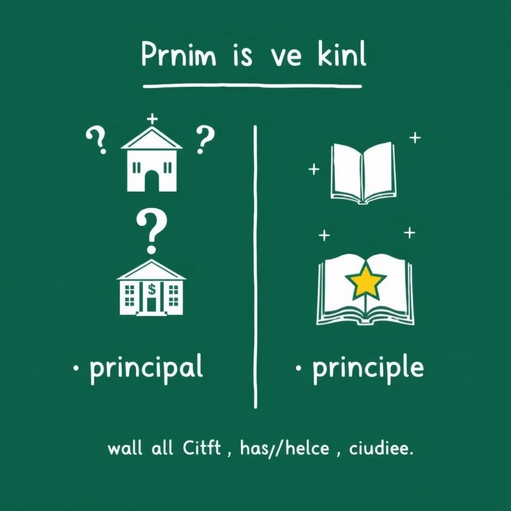 Dominando los homófonos engañosos principal vs. principle en inglés