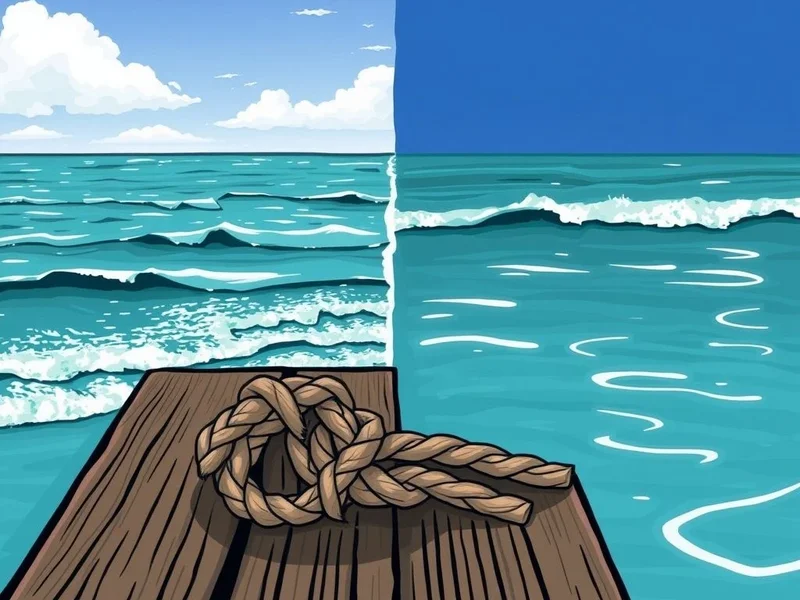Conceptual image explaining the difference between tide vs. tied