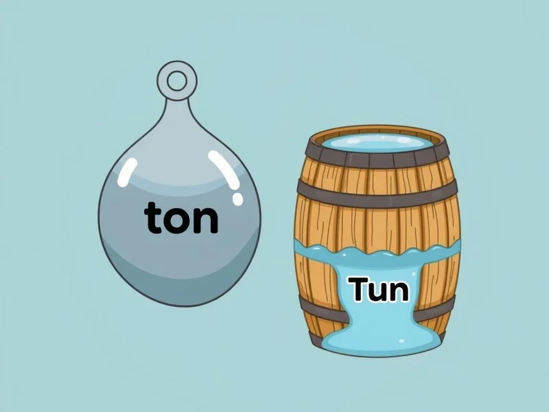 Image illustrating the concepts of ton (weight) and tun (cask) to clarify ton vs. tun