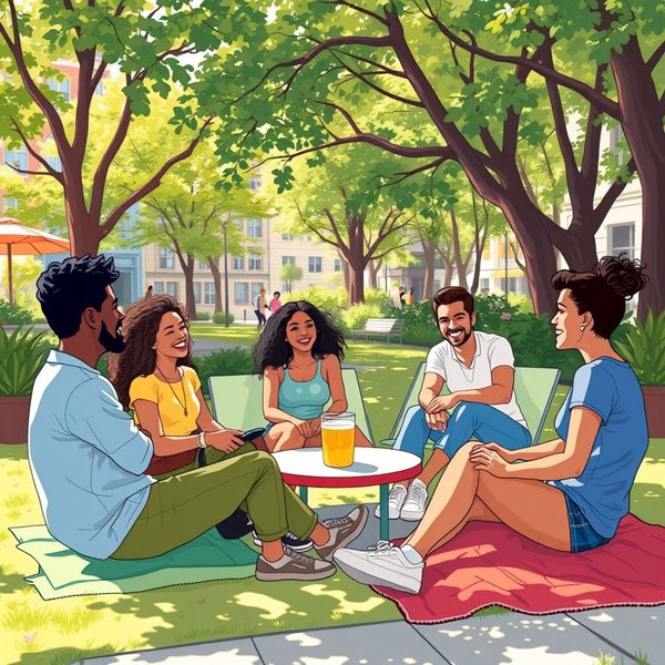 Amis profitant d'un bon moment, illustrant la signification de Hang Out