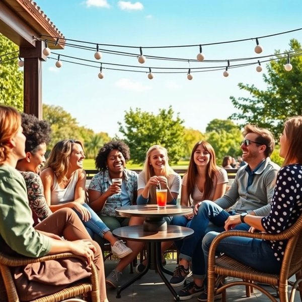 Friends enjoying quality time, illustrating the meaning of Hang Out