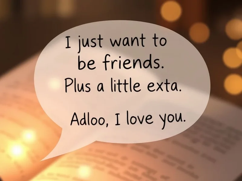 Image of a scene related to the quote "I just want to be friends. Plus a little extra. Also, I love you."