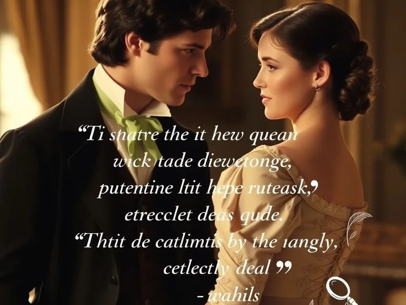 Image of Mr. Darcy and Elizabeth Bennet with the text "You have bewitched me, body and soul, and I love, I love, I love you."