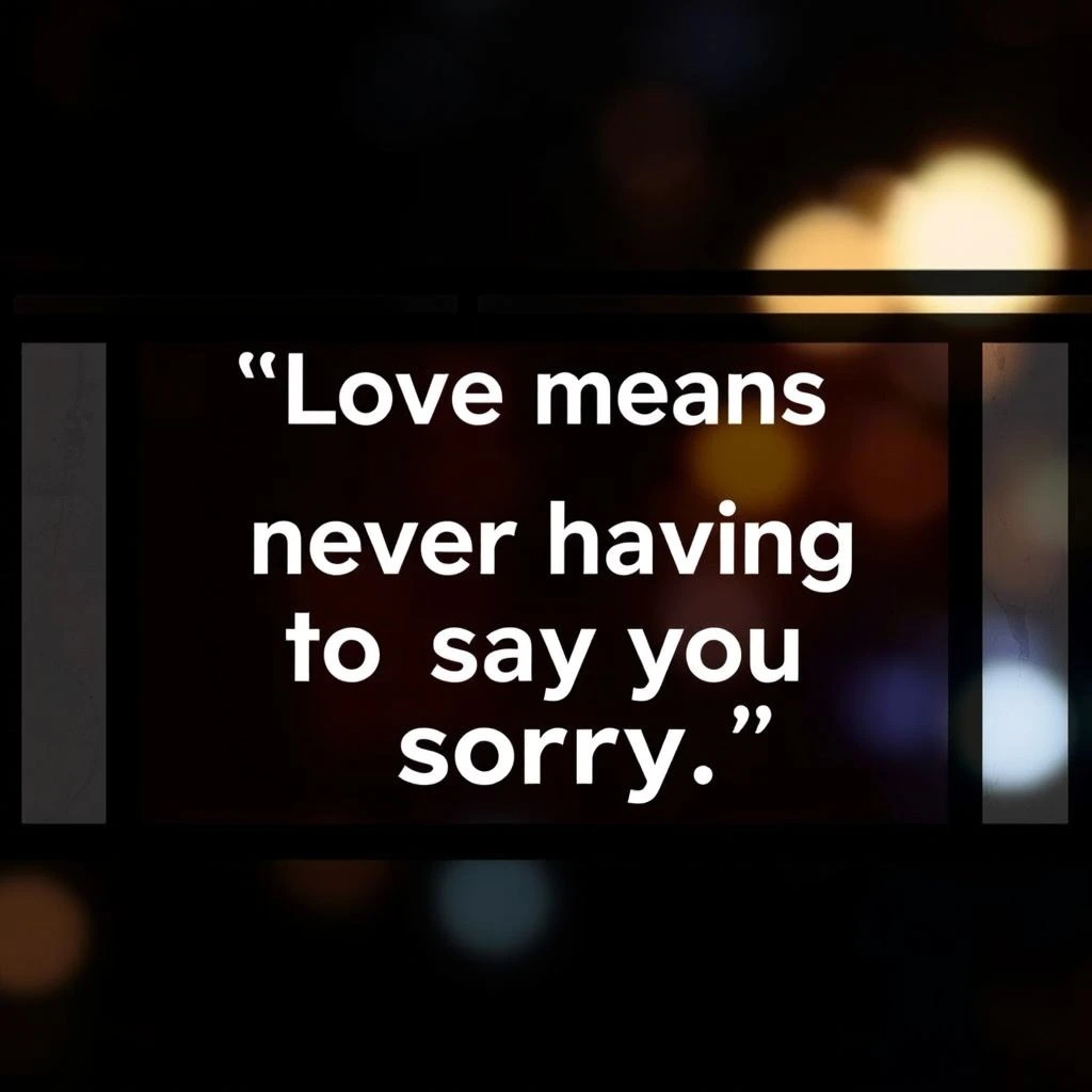 Desvendando Love means never having to say you're sorry Aprenda Inglês