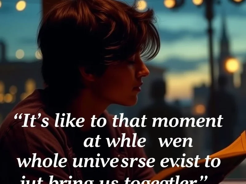 Learning English with the quote: It's like in that moment the whole universe existed just to bring us together.