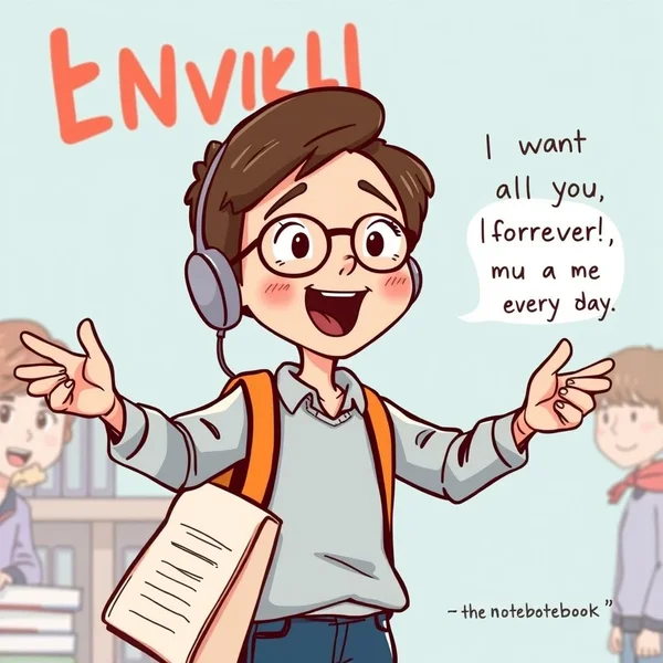 Learning English with the quote "I want all of you, forever, you and me, every day." from The Notebook
