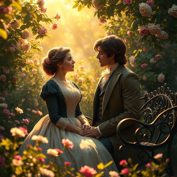 Image of Mr. Darcy and Elizabeth Bennet with the text "You have bewitched me, body and soul, and I love, I love, I love you."