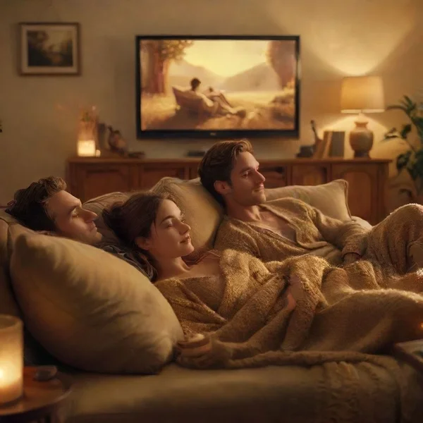 Image of a couple watching a movie, with the text "Learn English with 'It was a million tiny little things that meant we were supposed to be together.'"