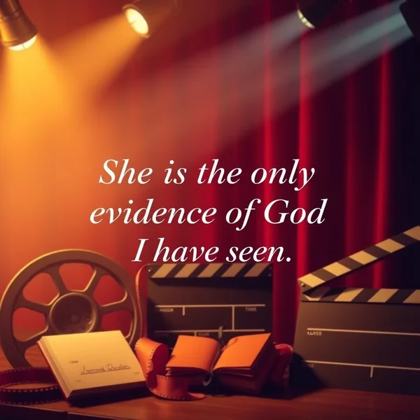 Aprenda inglês com a citação: She is the only evidence of God I have seen.
