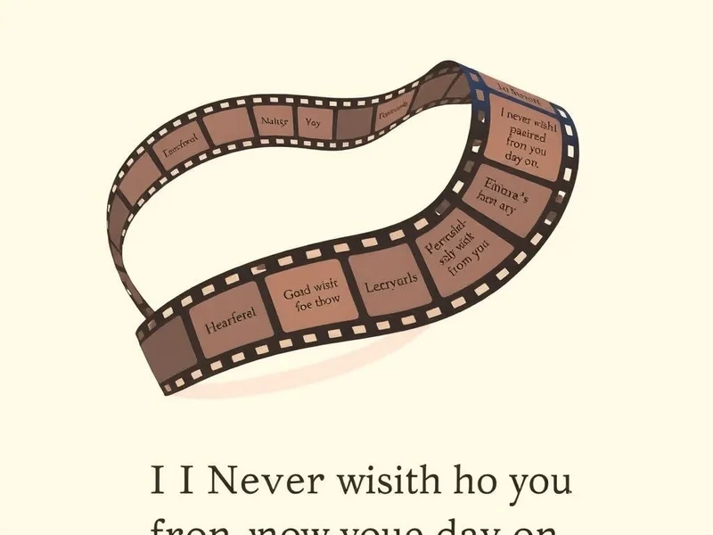 Image of Mr. Darcy expressing his feelings with the quote "I never wish to be parted from you from this day on."