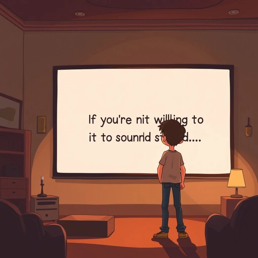 Aprenda Inglês com a Citação "If you're not willing to sound stupid, you don't deserve to be in love."
