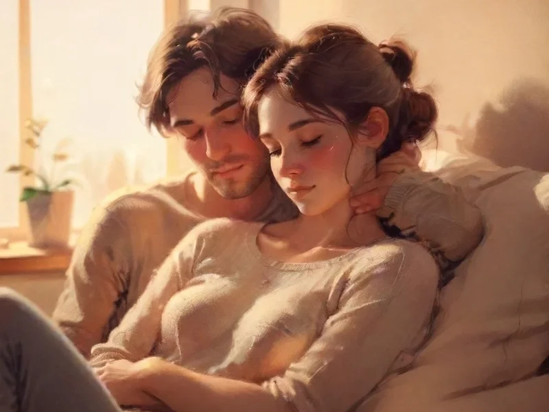 Sometimes you love a person just because they feel like home. - A visual representation of comfort and love