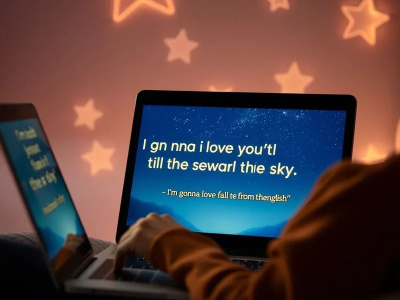 Learning English with the movie quote: I'm gonna love you 'til the stars fall from the sky.