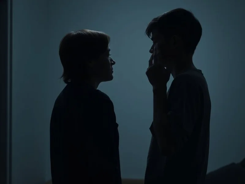 Image of a dramatic movie scene with the caption: Analyzing the English in the quote "I love you. That's why I make you miserable."