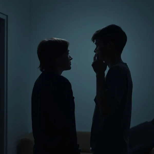 Image of a dramatic movie scene with the caption: Analyzing the English in the quote "I love you. That's why I make you miserable."
