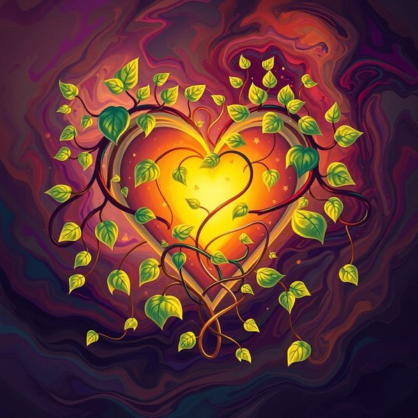 A symbolic image of a heart growing larger, representing the quote: The heart's not like a box that gets filled up. It expands in size the more you love.