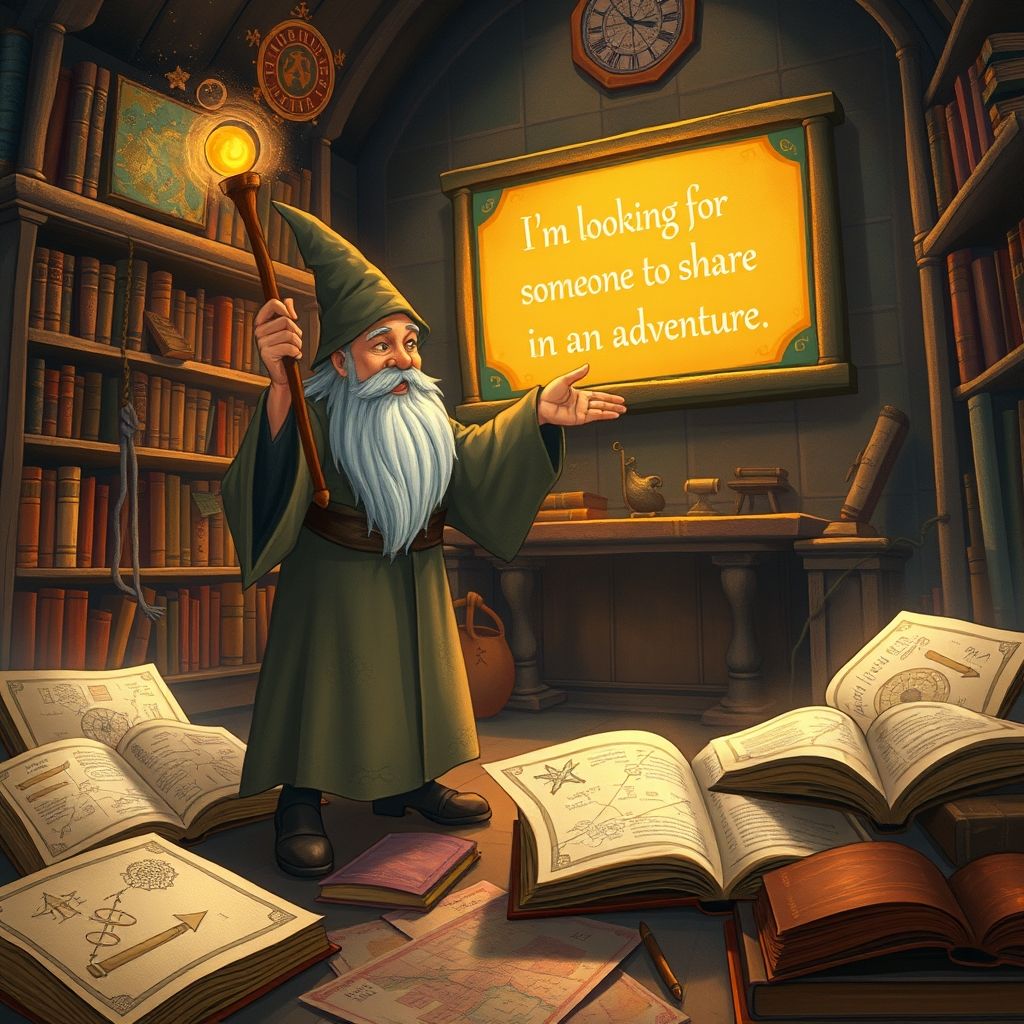 Hành trình vào tiếng Anh với câu 'I'm looking for someone to share in an adventure.'
