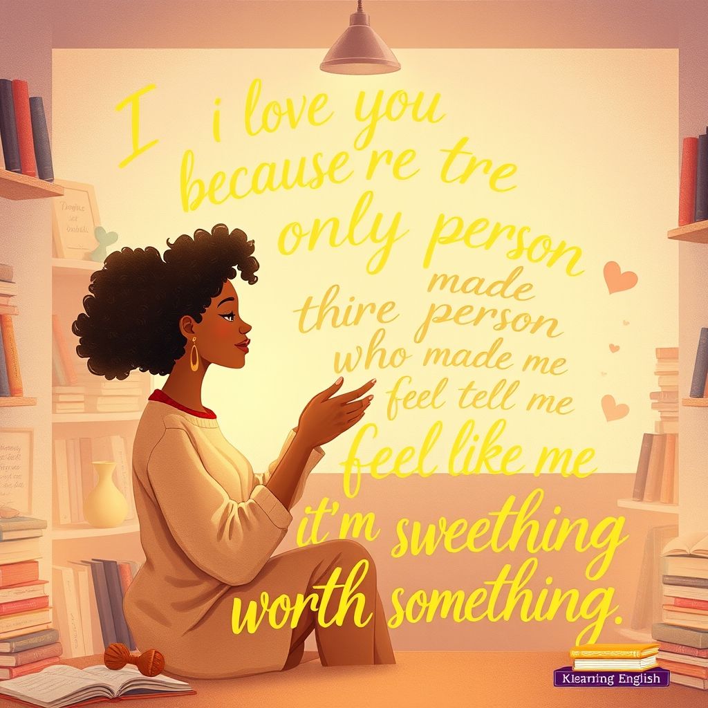 Mở Khóa Cảm Xúc Tiếng Anh Học với Câu Trích Dẫn "I love you because you're the only person who made me feel like I'm worth something"