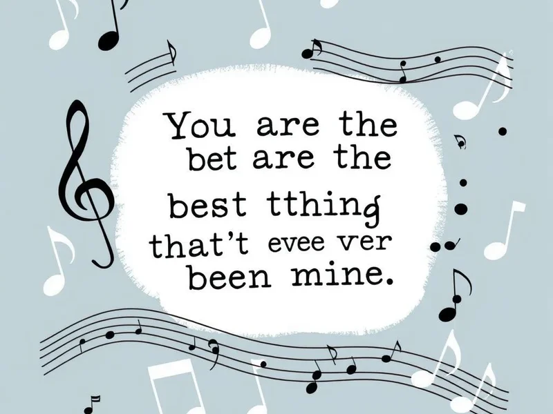 Image of a heart or musical notes with the text: You are the best thing that's ever been mine. Học tiếng Anh