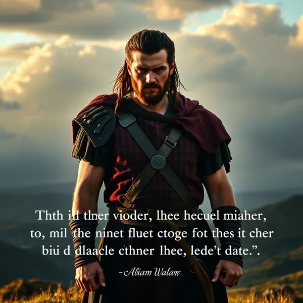Image of William Wallace from Braveheart with the quote: I will love you my whole life. You and no other.