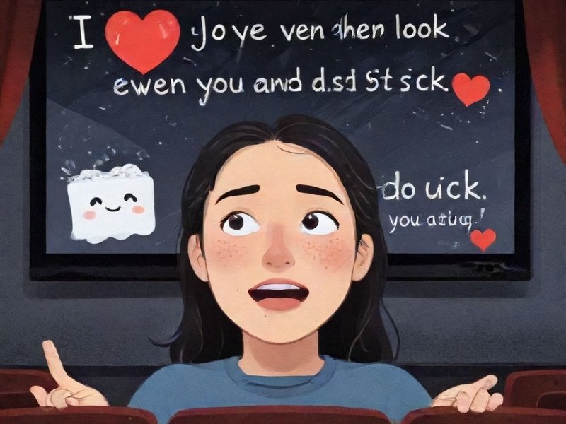 Aprender inglés con la cita de película "I love you even when you're sick and look disgusting."