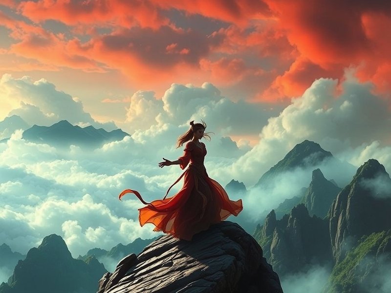 Image representing the movie quote "I'd rather be a ghost, drifting by your side, than enter heaven without you." with a scenic background reminiscent of Crouching Tiger, Hidden Dragon.