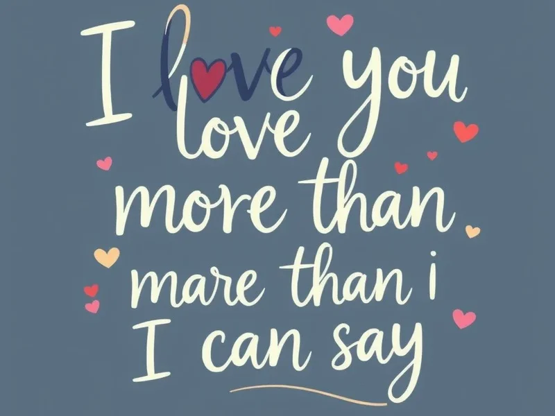 Image title: I love you more than I can say. Learning English with heartfelt expressions.