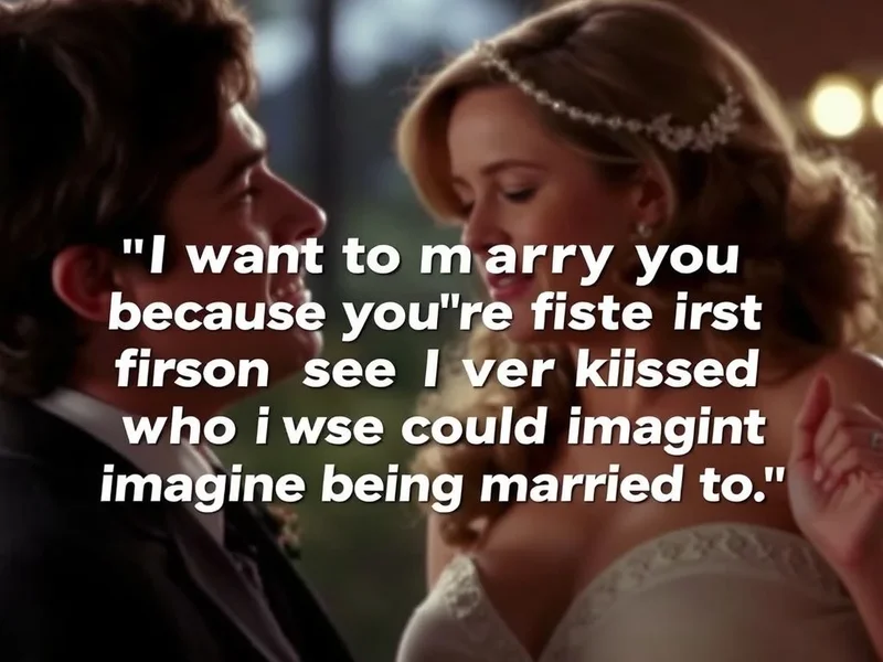 Aprende inglés con la cita: I want to marry you because you're the first person I ever kissed who I could imagine being married to.